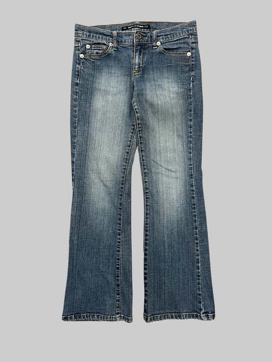 Women’s Blue DKNY Flared Y2K Denim Pants (Sz 9)