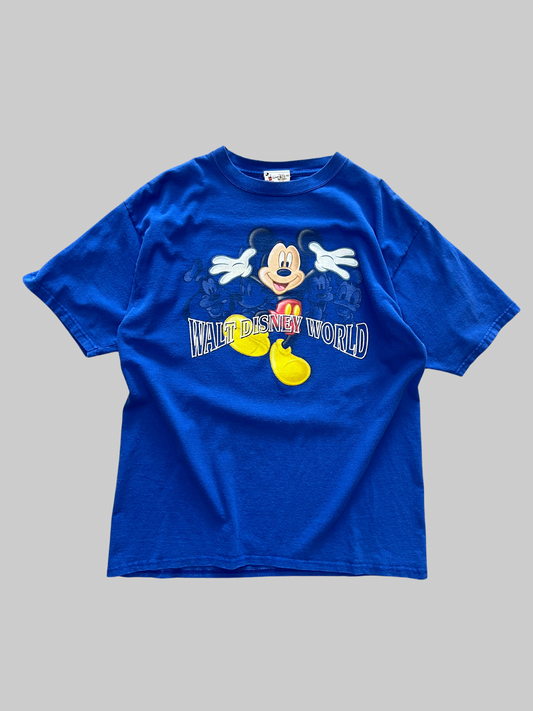 Blue 00s Mickey Walt Disney World T-shirt (XL)