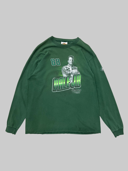 Green 00s Dale Jr 88 Nascar Long Sleeve T-shirt (XL)