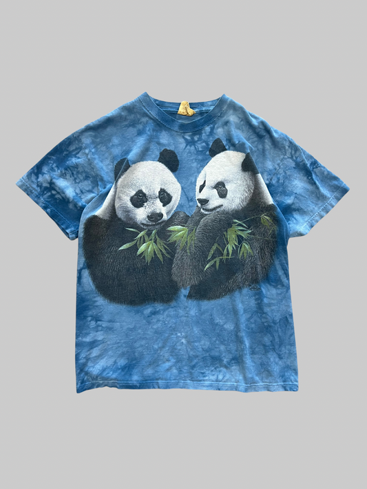 Blue Tiedye 00s The Mountain Panda Nature T-shirt (M)