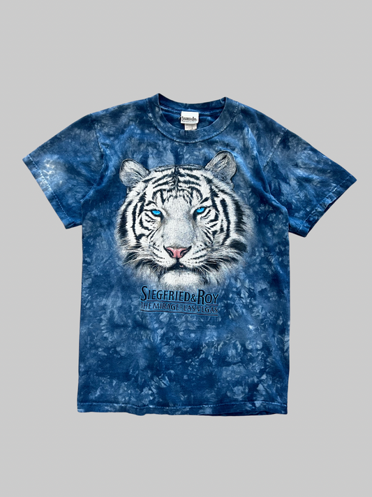 Blue Tiedye 00s White Tiger Nature T-shirt (S)