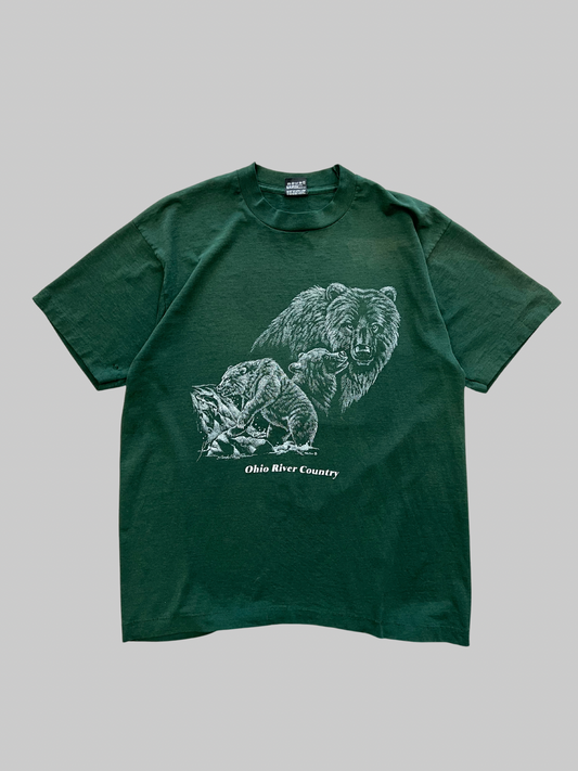 Green Ohio River Country Bear T-shirt (M)
