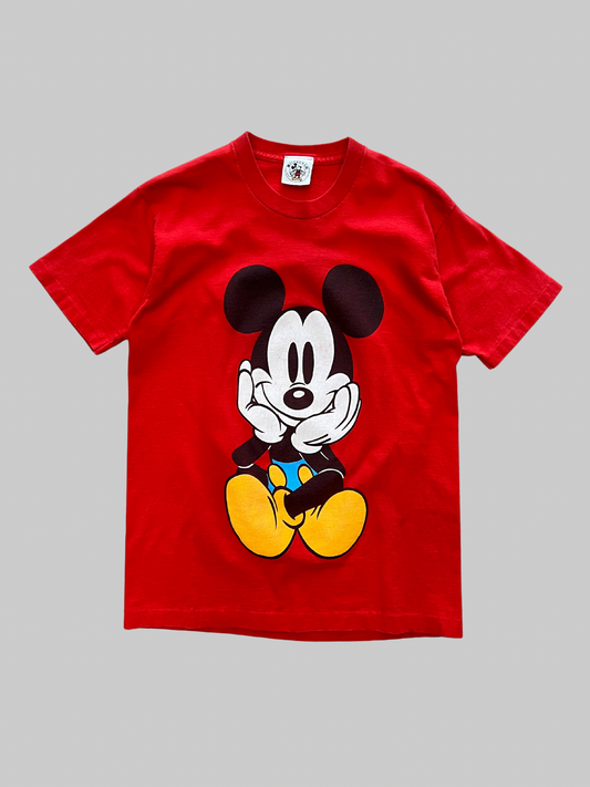 Red 90’s Double Sides Mickey Mouse T-Shirt (M)