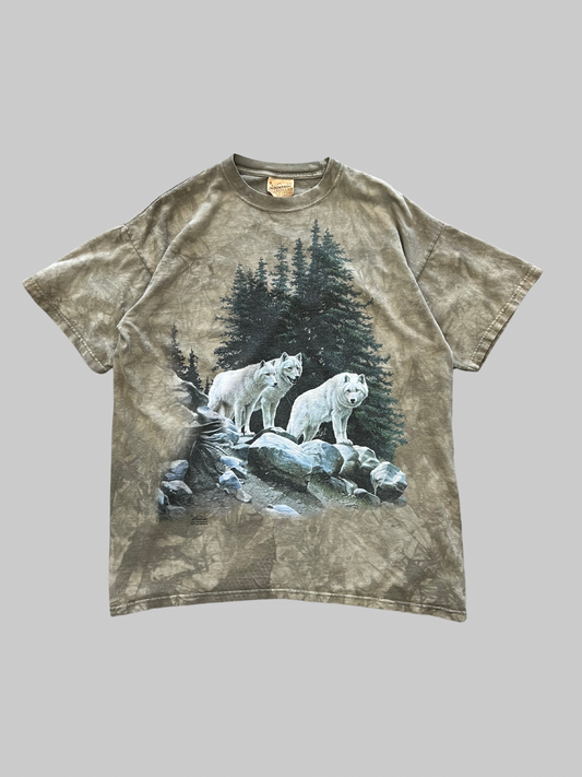Brown Tiedye 00’ Wolf Nature T-shirt (XXL)