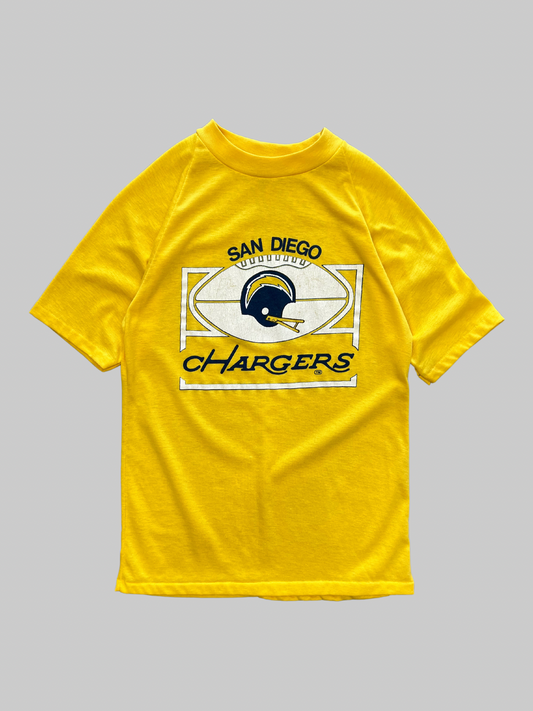 Yellow 80s San Diego Chargers Football T-Shirt (S)